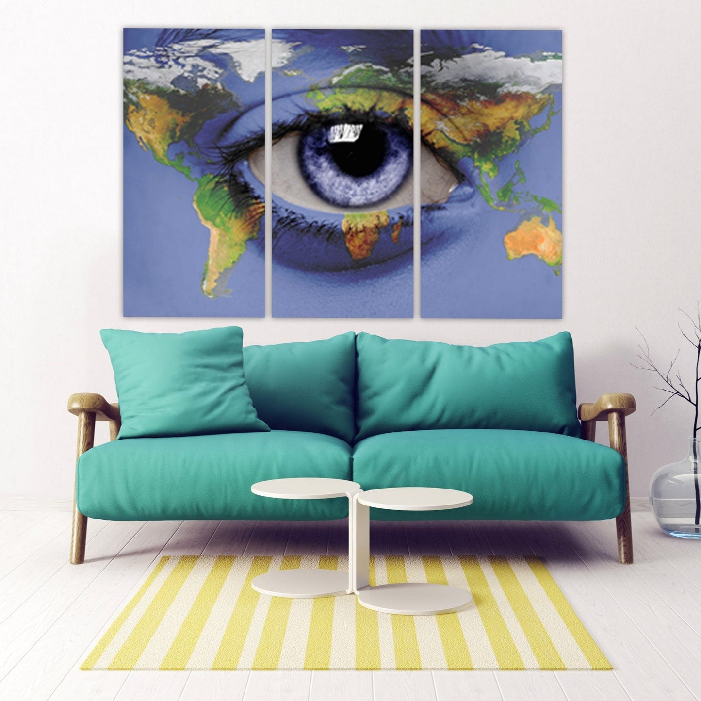 Blue eye painting World map wall art home wall decor canvas painting extra large wall art world map of the world wall art