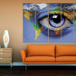 Blaues Auge Gemälde Weltkarte Wandkunst Home Wand Dekor Leinwand Gemälde extra große Wandkunst Weltkarte der Welt Wandkunst