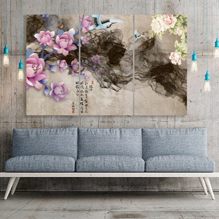 Printable wall art abstract flower, abstract painting, home decor gift, canvas art abstract, multi panel wall art, Contemporary art