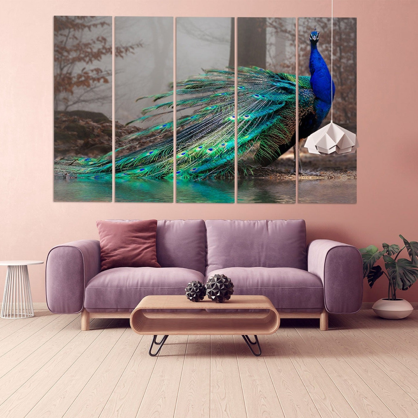 Peacock wall art paintings on canvas, tropical wall art, bird wall art home wall decor canvas painting bright wall art extra large wall art