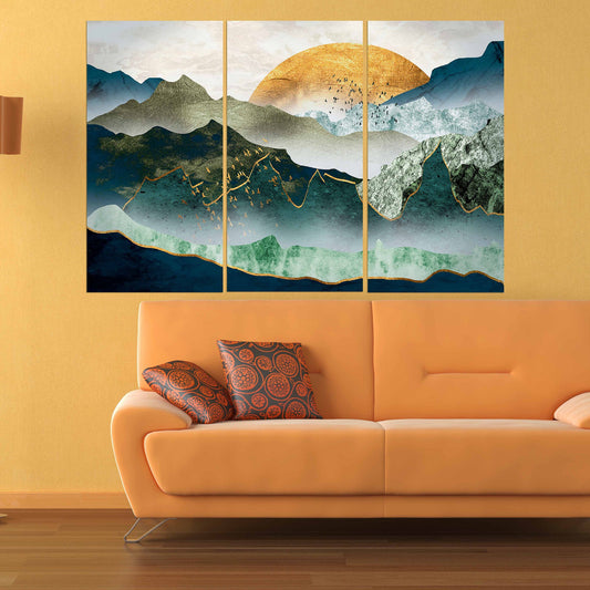 Blue ridge mountains Abstract wall art paintings on canvas Nature wall art Japanese art canvas Mountains wall art Smoky mountains gift