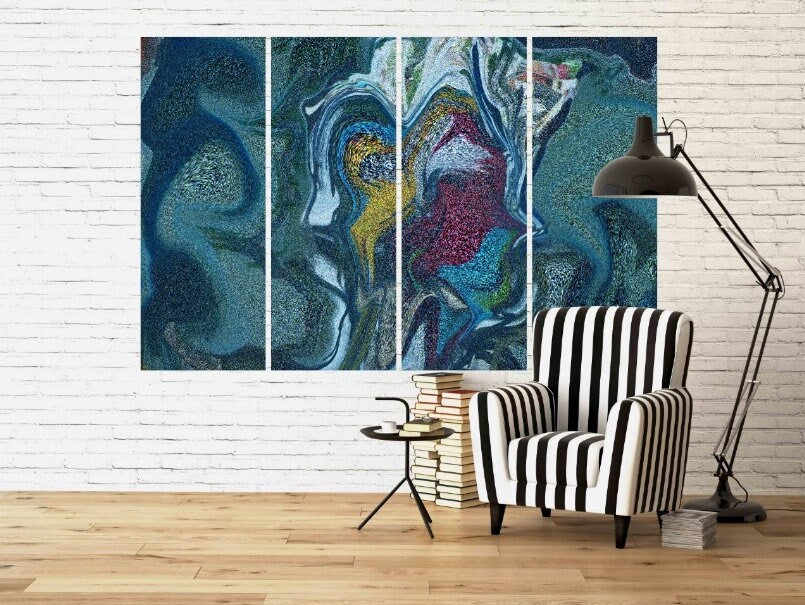 Marble wall decor Marble canvas abstract Abstract wall art paintings on canvas Multi panel wall art Marble canvas Pour painting