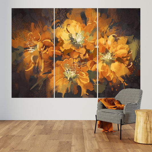 Vintage floral oil painting Flowers wall art home wall decor canvas painting Wall art boho flowers flowers canvas living room wall art