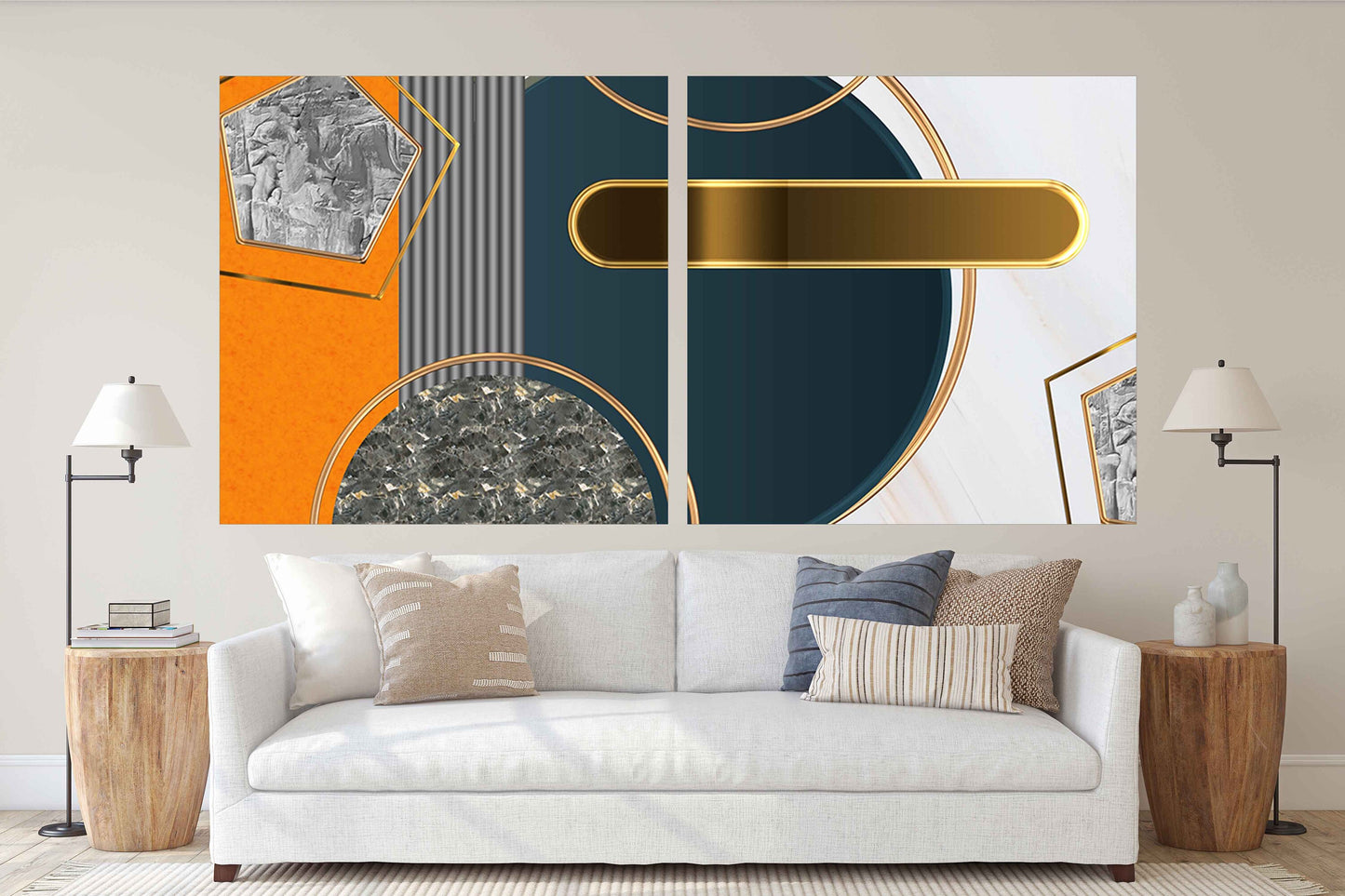 Geometric wall art Modern abstract art Abstract art print Multi panel canvas room wall decor Abstract wall art Abstract painting