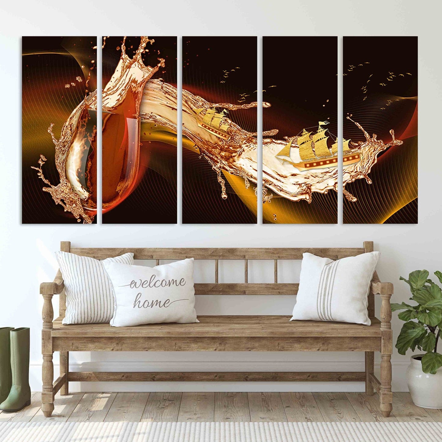 Wine wall art Kitchen wall decor canvas Extra large Multi panel сanvas painting housewarming gift printable art