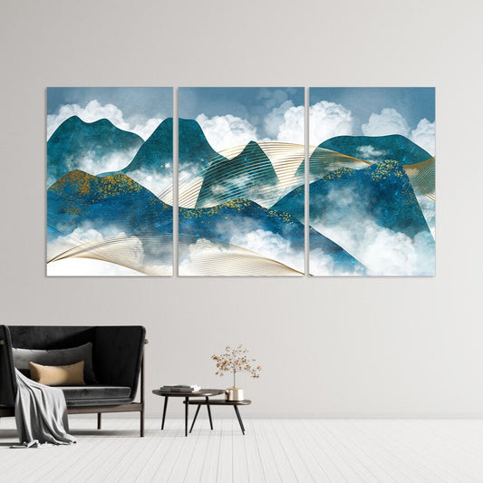 Blue ridge mountains wall art Mountain line art wall print Modern abstract art Abstract art print Abstract wall art Abstract painting