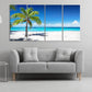 Palm tree wall art framed Beach wall decor travel prints large Nature wall art sea contemporary art Multi panel Seascape painting