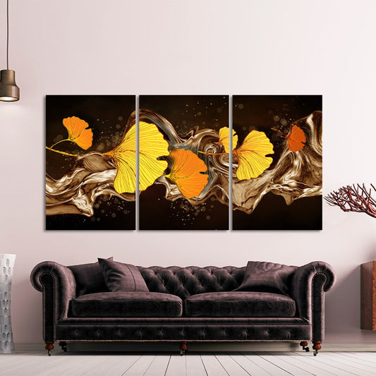 Abstract leaves wall art paintings on canvas Home wall decor Canvas painting Housewarming and wedding gift