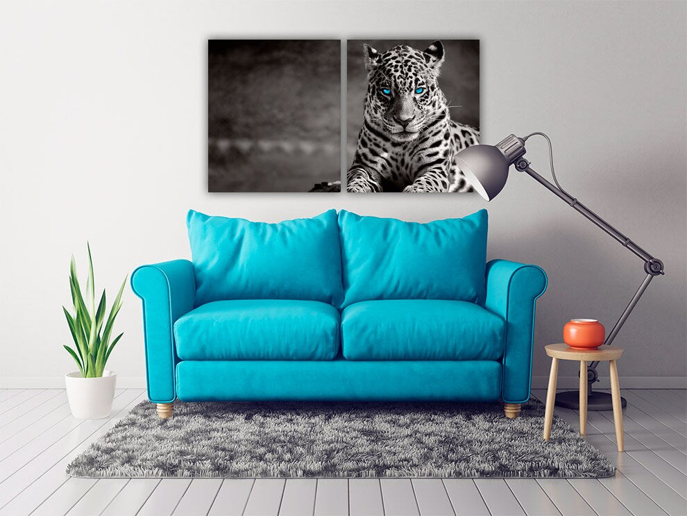 Leopard print home wall decor canvas painting Сontemporary Black and white wild animal for bedroom living room kitchen wall art