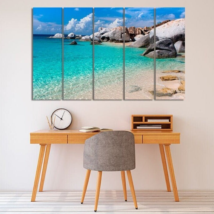 Seascape Nature wall art paintings on canvas Anime prints Sun sea sand Sea shore prints beach wall decor canvas painting