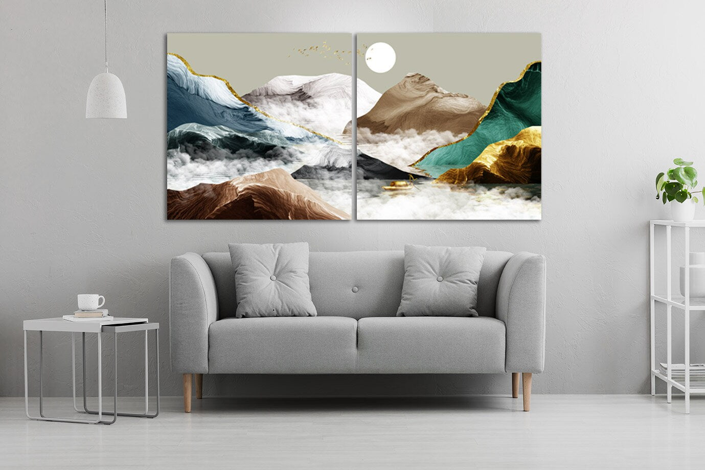 Mountain wall decal Blue ridge mountains line art wall print Modern abstract wall art Abstract canvas painting