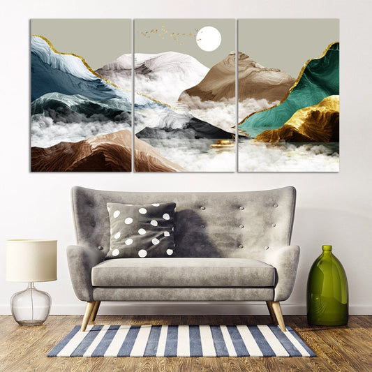 Mountain wall decal Blue ridge mountains line art wall print Modern abstract wall art Abstract canvas painting