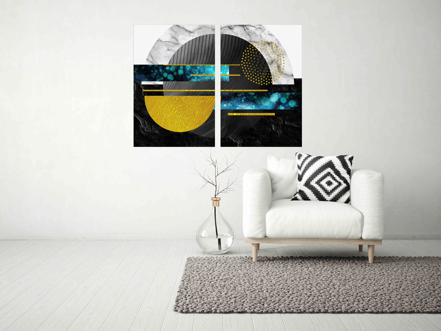 Geometric patterns Modern abstract art Wall collage kit Multi panel canvas Wall art Canvas painting Abstract wall art Home wall decor