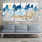 Goldfish print Gapanese wall art Mountain wall decal Blue ridge mountains line art wall print Modern abstract canvas painting