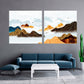 Mountain lake painting original art lake Framed wall art mountains Canvas painting Home wall decor Rocks and mountains 3 piece frame canvas