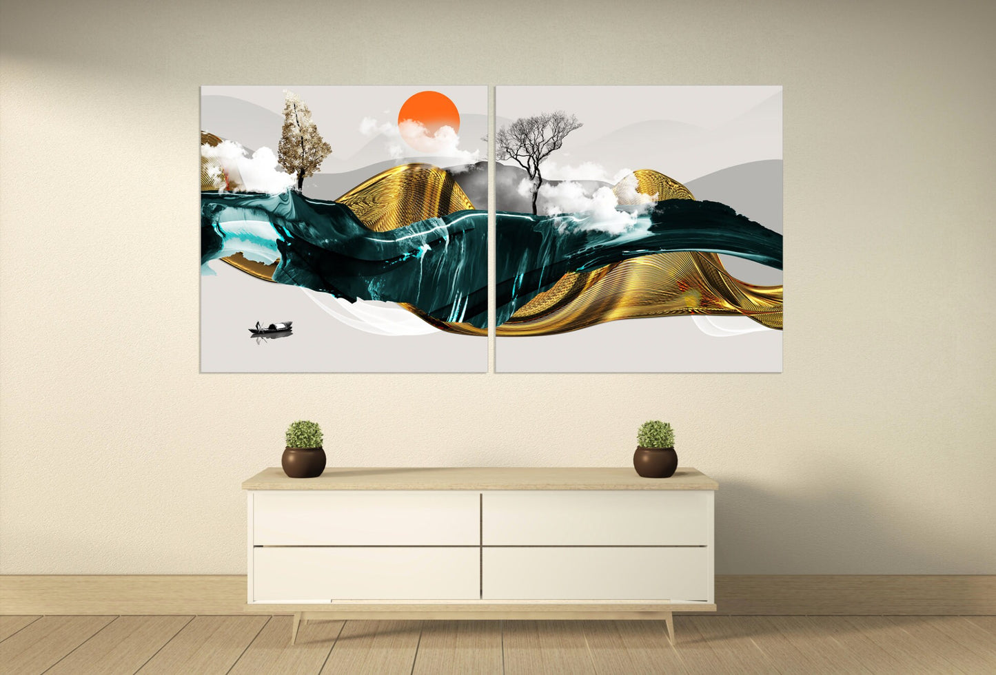 Framed wall art mountains Canvas painting Home wall decor Rocks and mountains 3 piece frame canvas Golden sun Mountains posters