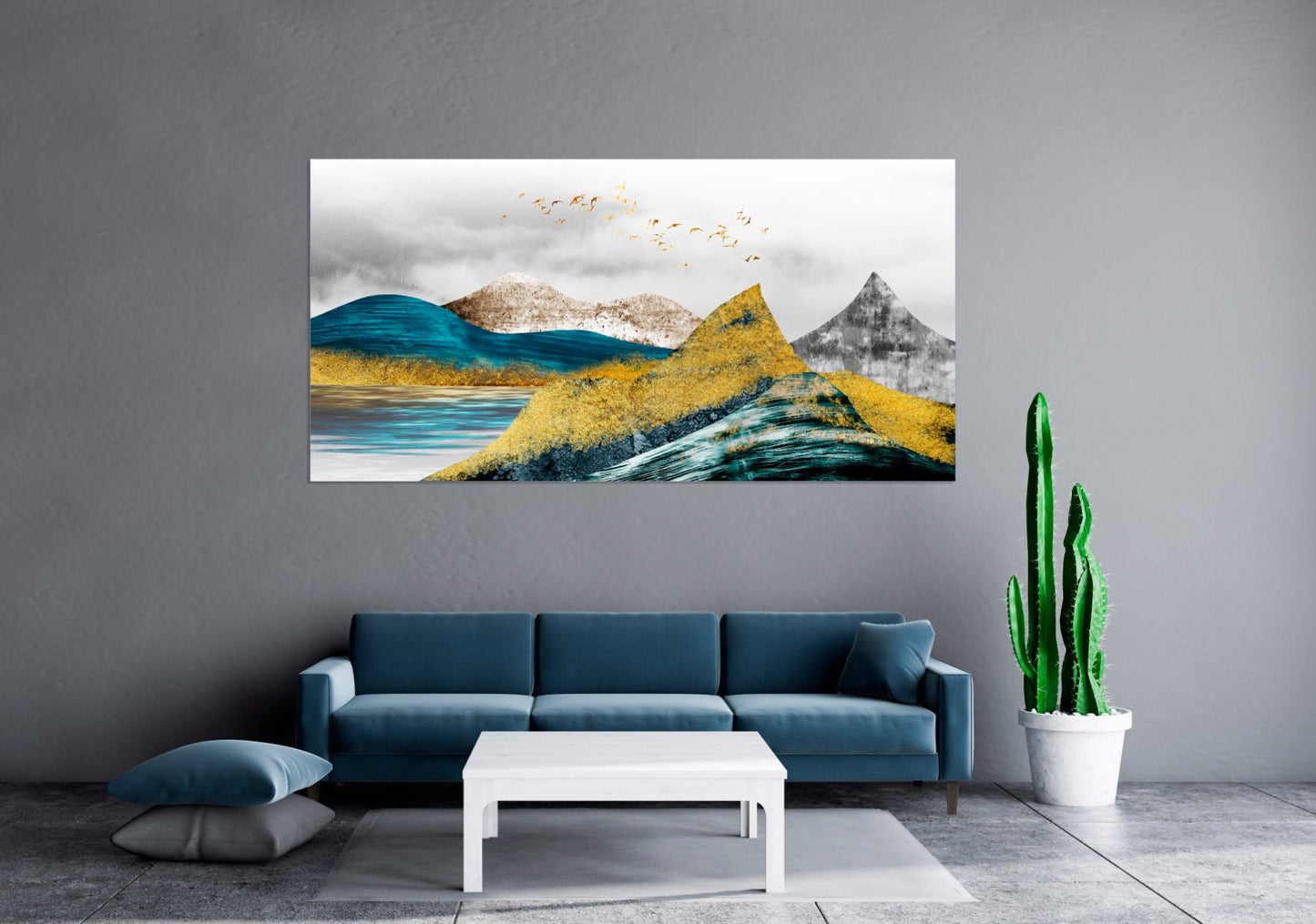 Mountain lake painting original art lake Home wall decor Canvas painting Outdoors mountains wall art Rocks and mountains