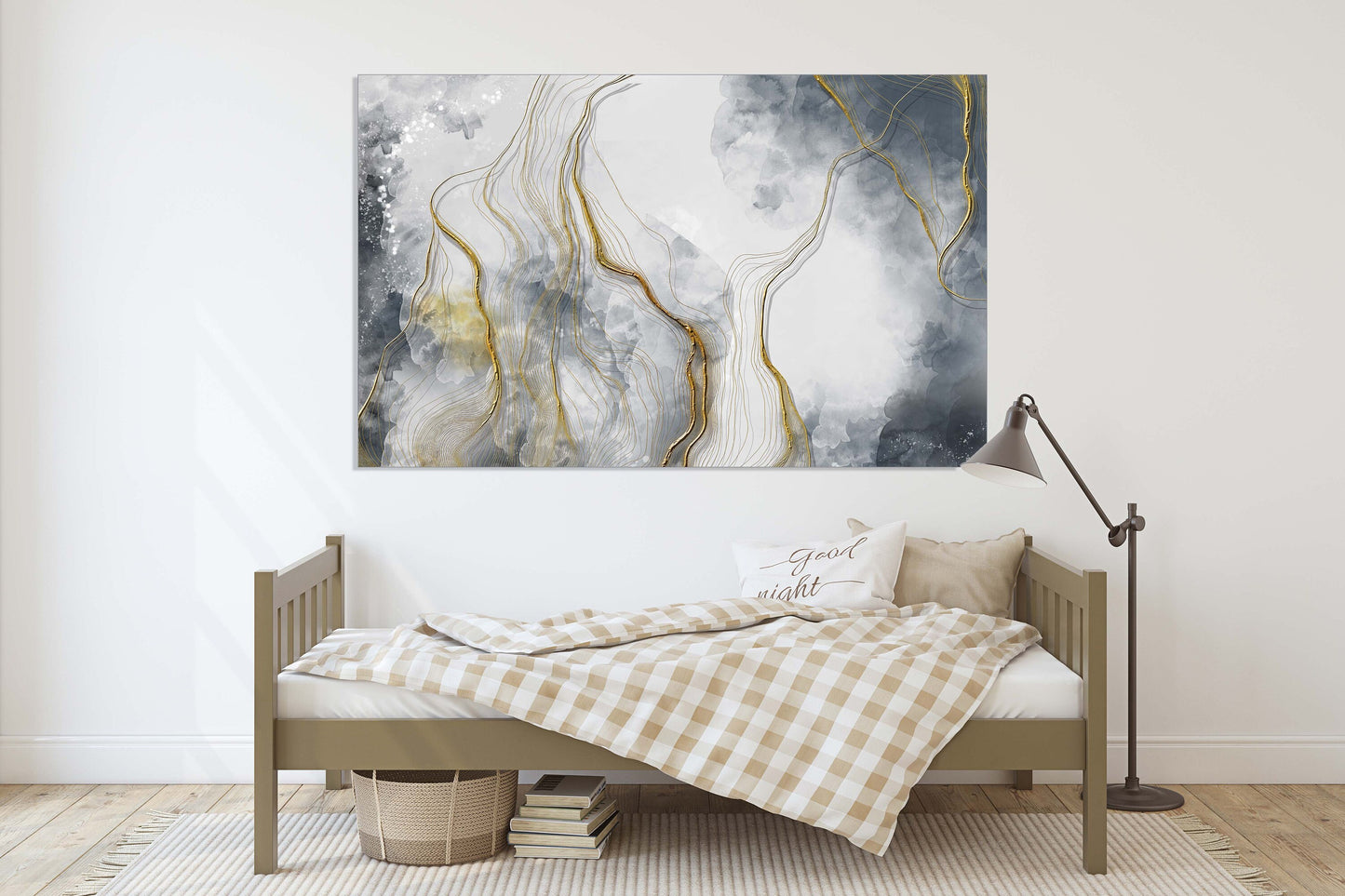 Abstract canvas wall art Gold and black wall art horizontal home decor wall art Abstract art print Extra large wall art Multi panel wall art