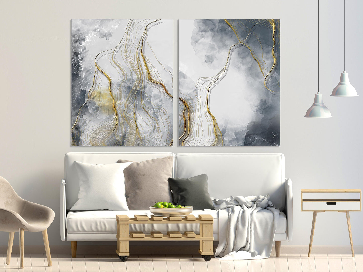 Abstract canvas wall art Gold and black wall art horizontal home decor wall art Abstract art print Extra large wall art Multi panel wall art