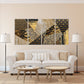 Multi panel canvas Abstract painting Black and gold canvas Trendy Abstract wall art print room wall decor Extra large wall art