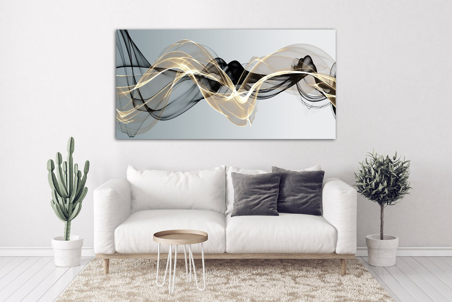 Modern abstract art Black and white art Multi panel canvas room wall decor Abstract wall art Abstract painting Extra large wall art