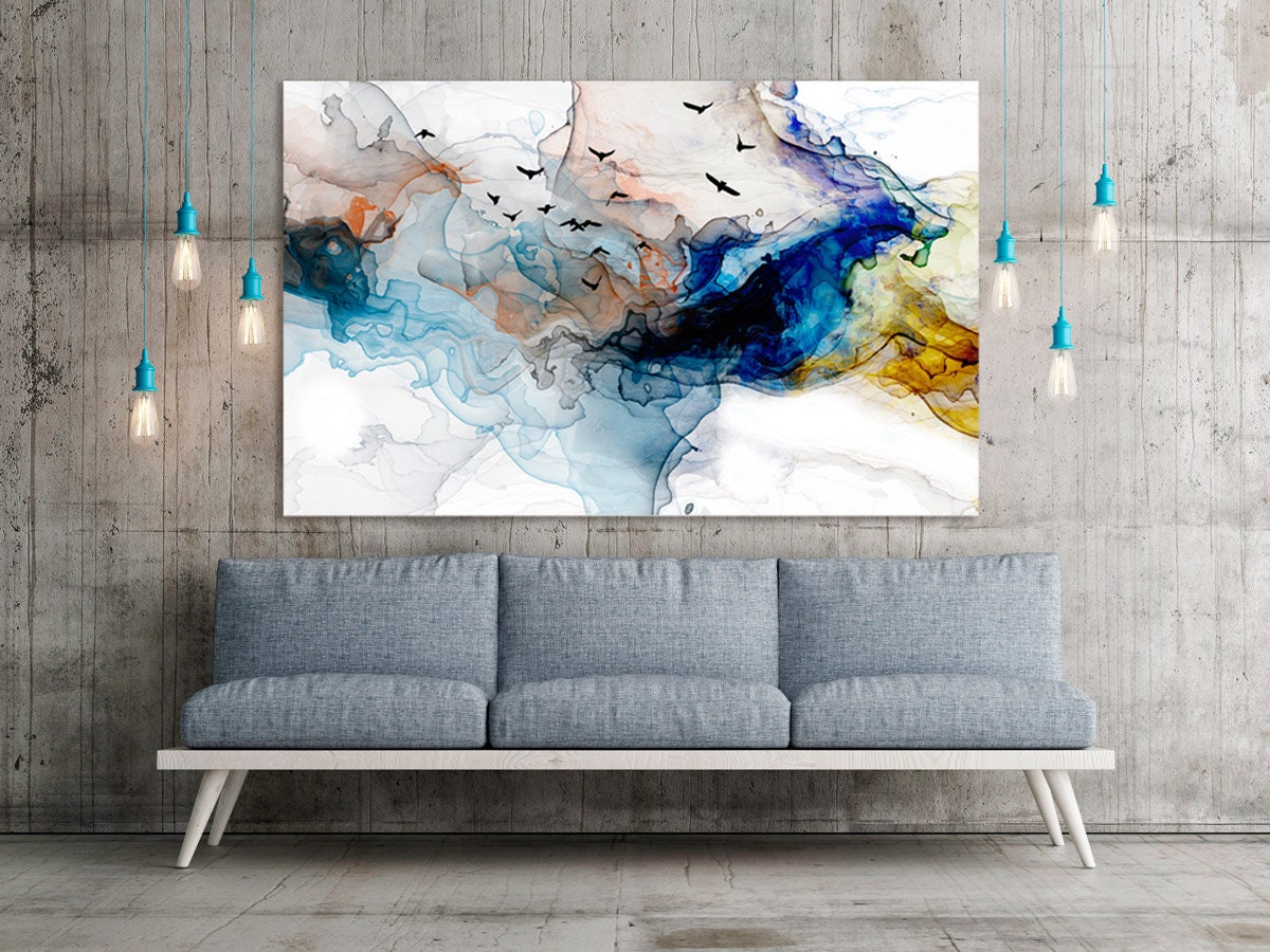 Abstract canvas wall art Modern neutral painting Abstract art print Extra large wall art Multi panel wall art Bathroom wall decor