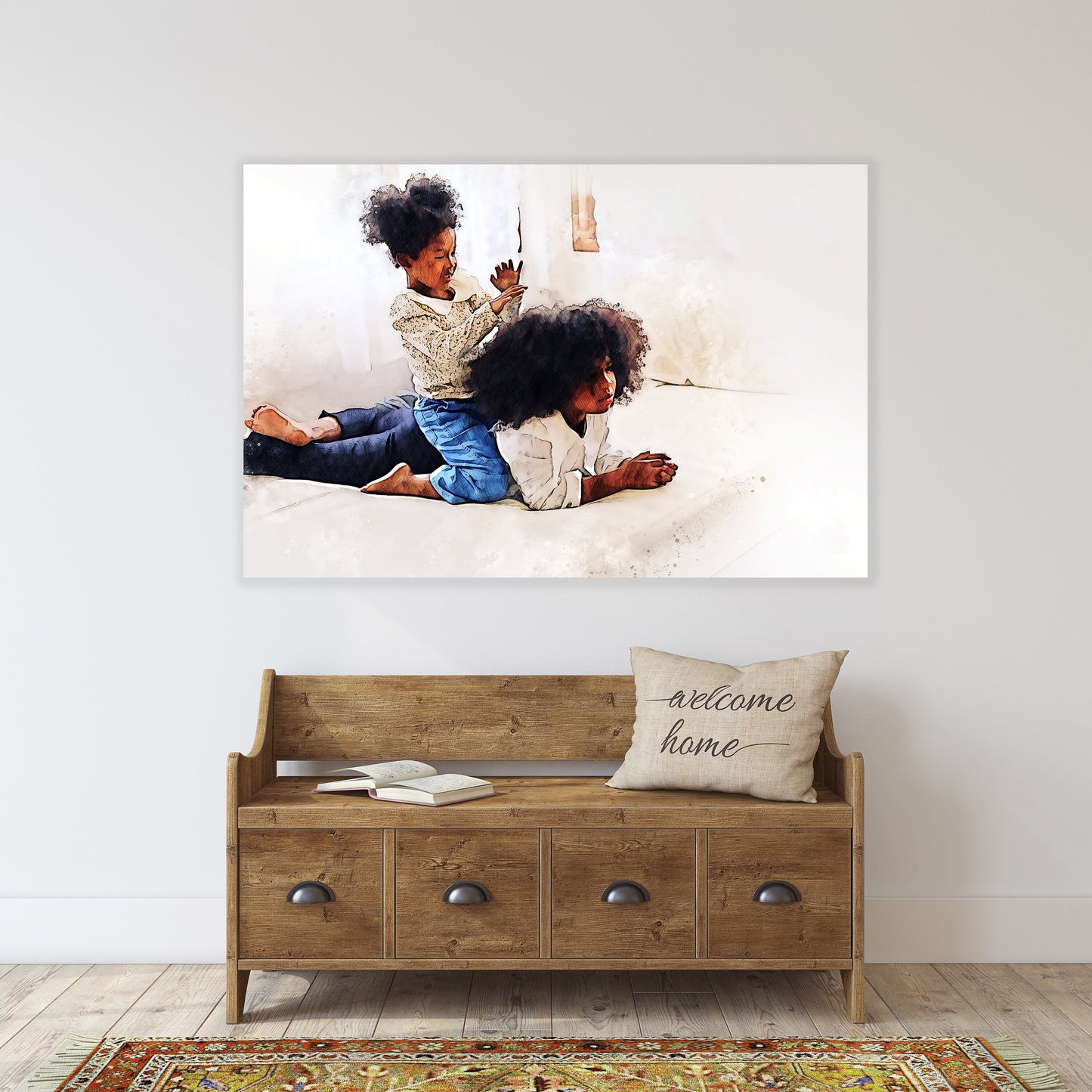 Contemporary african american art Trendy Black Afro woman wall art multi panel extra large canvas art painting