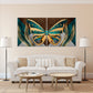 Butterfly wall decor prints, feather wall art, long large wall art oversized horizontal canvas painting