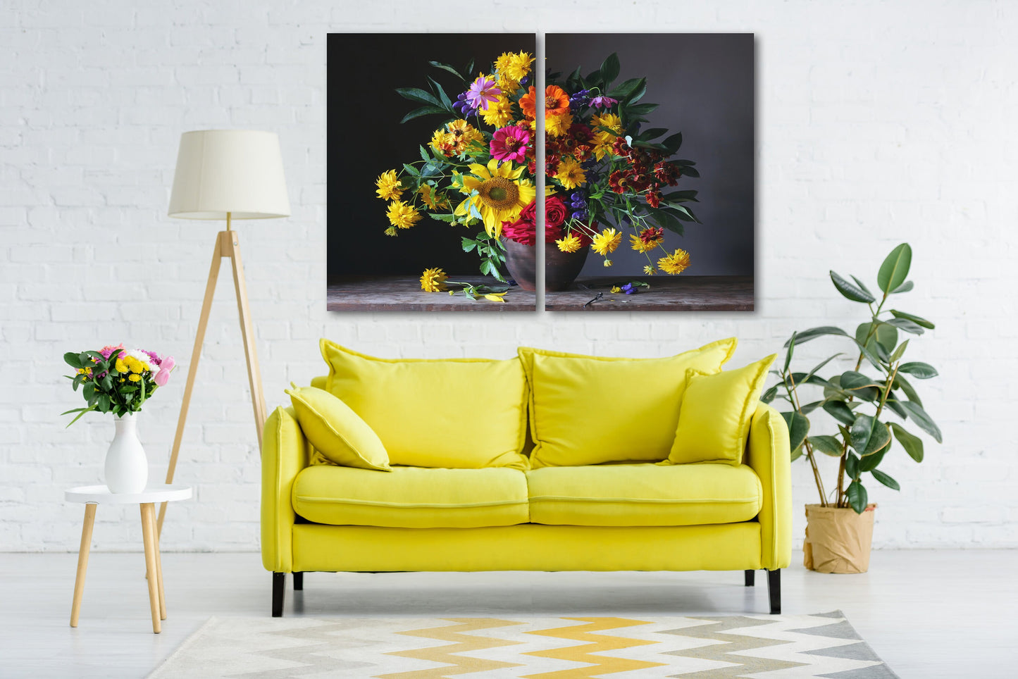 Floral canvas paintings, flowers farmhouse wall decor, botanical paintings, extra large canvas wall art