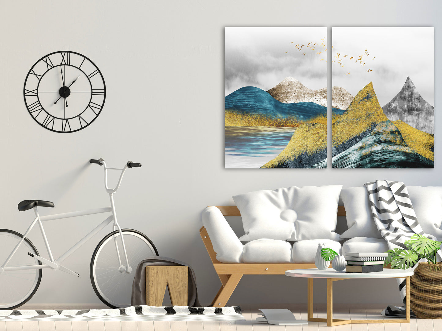 Blue ridge mountains abstract nature wall art canvas paintings japanese art canvas mountains wall art Smoky mountains gift