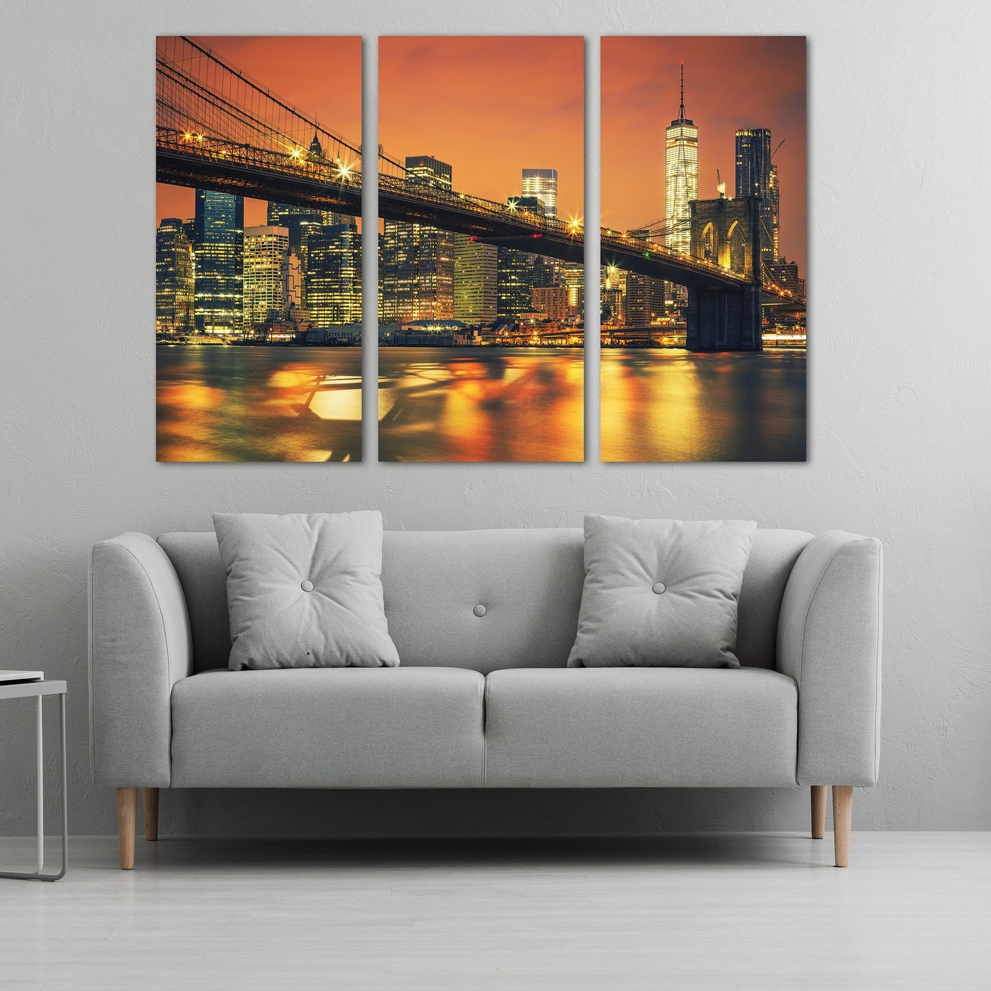 Brooklyn bridge print New york city painting extra large multi panel wall art American bridge home wall decor framed art print canvas