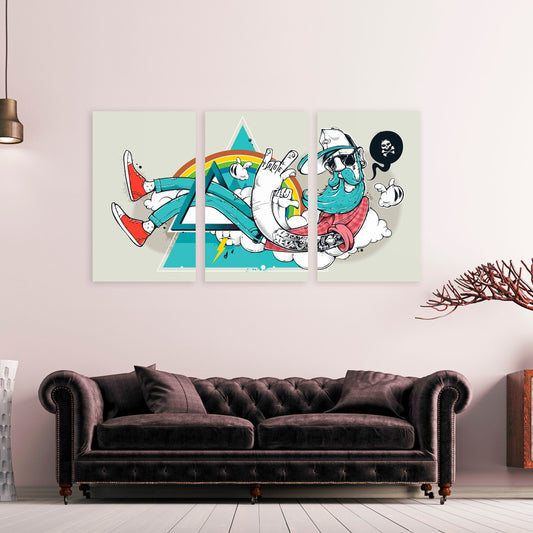 Abstract graffiti hipster wall art, pop culture gift, canvas wall art funny  Extra large wall art