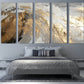 Large abstract wall art, grey gold canvas print, conceptual multi panel artwork, 3 piece hanging wall decor, modern print bedroom wall art