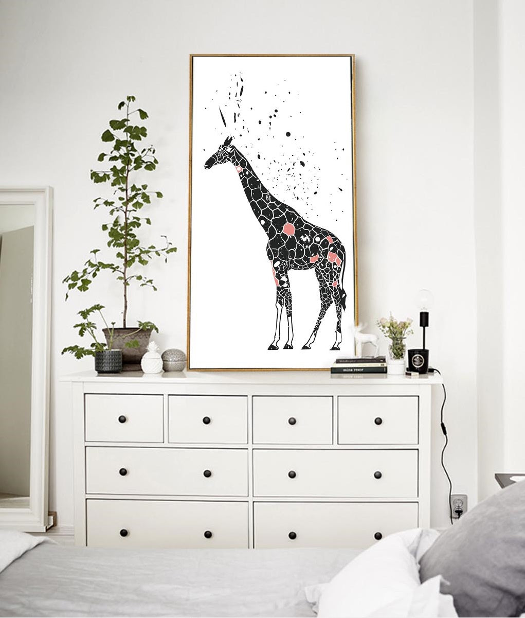 Modern wall art, Giraffe wall art paintings on canvas, trendy wall art, home wall decor, printable wall art set of 3, giraffe painting