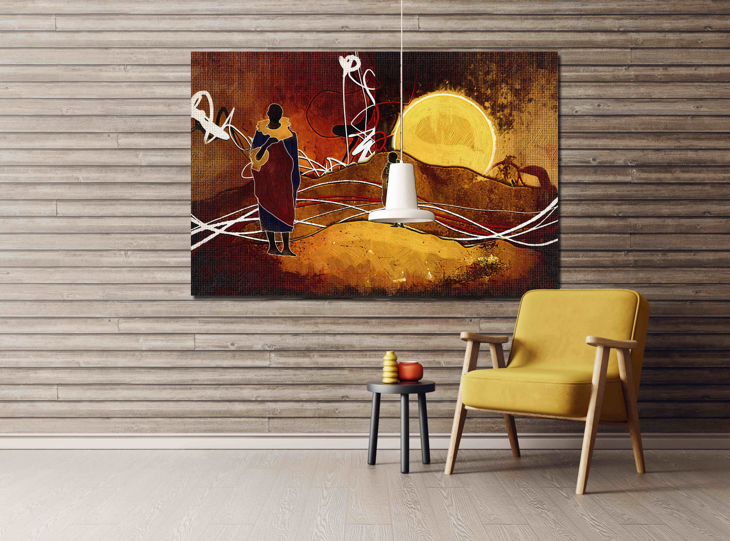 Afrikanische ethnische Retro-Illustration Abstrakte afrikanische Wandkunst Masai Leinwanddruck afrikanische Leinwand Kunst Malerei Masai Malerei Skurrile Kunst