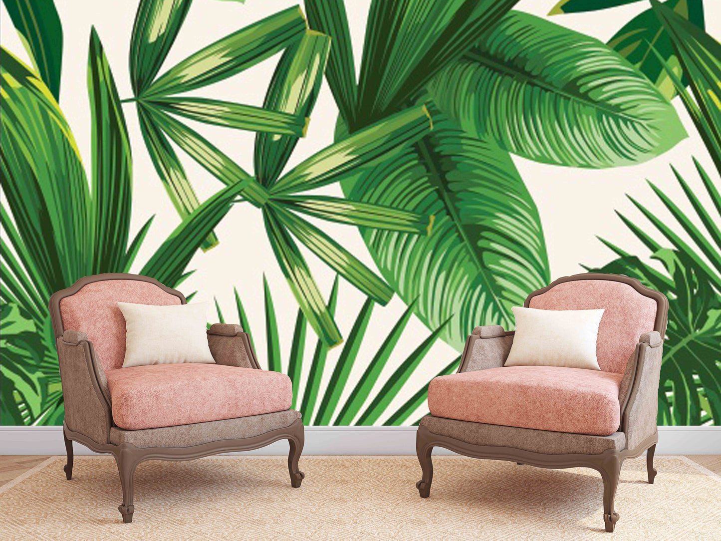 Banana leaves decor wallpaper Tropical wallpaper Leaf Removable wallpaper vinyl wallpaper modern wallpaper banana leaves print