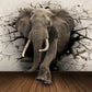 Elephant 3d wallpaper peel and stick wall mural, modern nursery wallpaper animals, removable wallpaper, canvas wallpaper, vinyl wallpaper