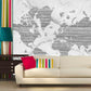 World map mural Removable wallpaper Textured wallpaper fabric wallpaper vinyl wallpaper modern wallpaper wall print art detailed world map