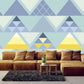 Blue wallpaper peel and stick Blue removable wallpaper Geometric wallpaper Geometric wall decal Abstract wallpaper Blue and yellow wallpaper