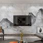 Smoky mountains wall art Marble wallpaper Abstract wallpaper Peel and stick wallpaper removable wallpaper Black and white wallpaper