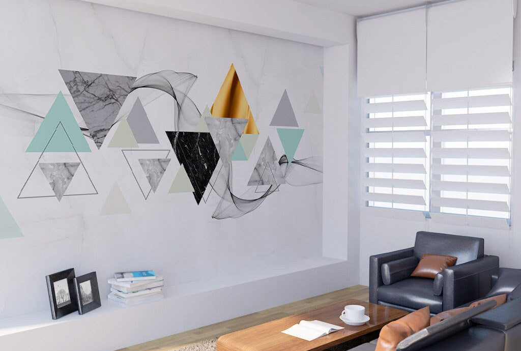 Geometric wallpaper Temporary wallpaper 3d wall mural Abstract wallpaper Peel and stick wallpaper Self adhesive mural removable wallpaper