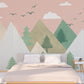 Nursery girl wallpaper Blush wallpaper Removable wallpaper Nature tapestry nursery wallpaper mountains wall art Wall mural photography