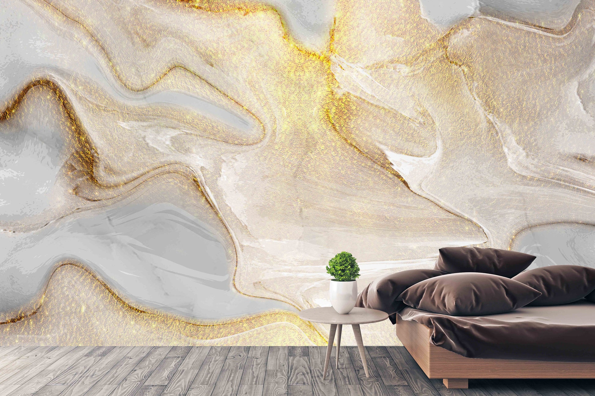 Marble Wall Mural Peel and Stick Self Adhesive Removable Abstract Wallpaper Gold Wallpaper Living Room Bedroom wall decor fluid art