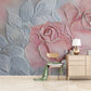 Rose wall art Flowers wallpaper Floral Peel and stick wallpaper Textured wallpaper adhesive wallpaper Botanical removable wallpaper