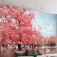 Fairy garden landscape wall mural Japanese cherry blossom tree stickers peel and stick wallpaper Nature wall decoration