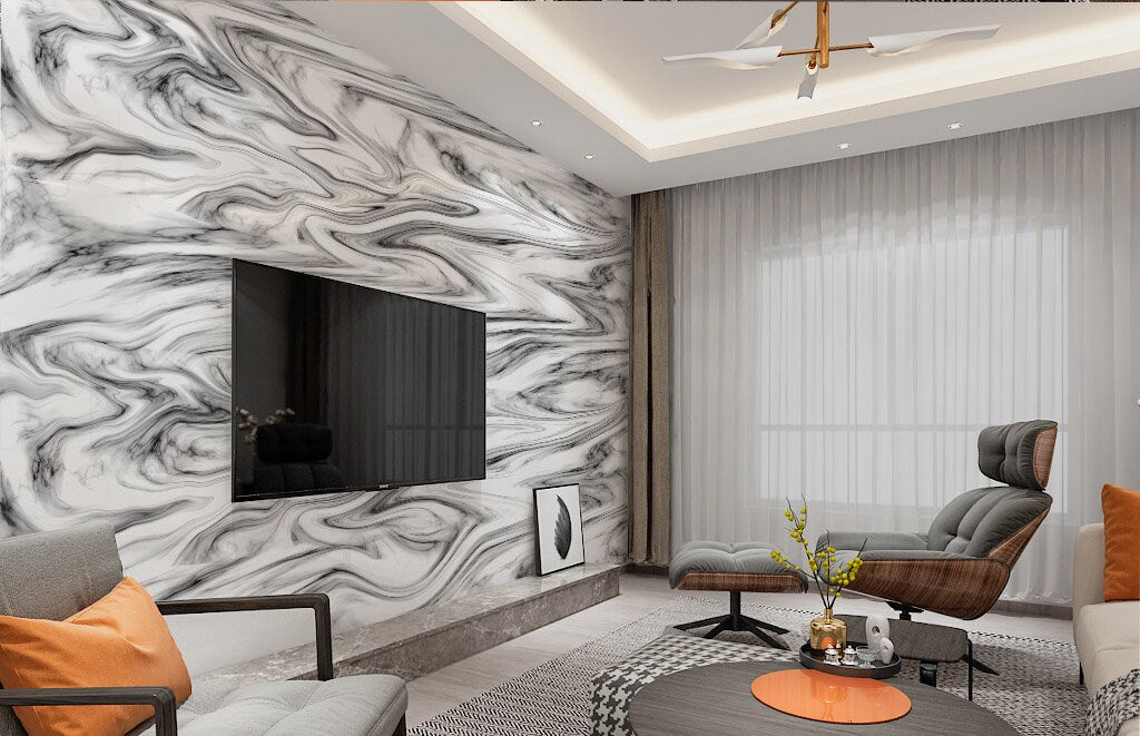 Marble Abstract wallpaper Peel and stick wall mural Black and white wall sticker removable wall covering bedroom wall decor