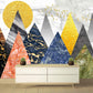 Geometric wallpaper mountains wall mural peel and stick, modern abstract wallpaper nature wall covering removable wall decoration