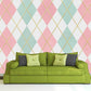 Pink removable wallpaper Geometric wallpaper Checkered decor Peel and Stick Aesthetic Room Decor for Teenage Girls