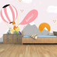 Pink cloud air balloon wallpaper Wall mural prints Peel&stick wallpaper Wall mural prints Wall decor Mountain wall decal