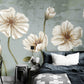 Big flower wallpaper Murals for girls vinyl wall murals prints Peel and stick Botanical removable Herb prints wall art Textured wallpaper